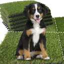Qingbei Rina Artificial Grass Turf Tiles Interlocking 9 Pack, 12"x12" Outdoor Square Fake Grass Mat for Balcony Patio Deck Flooring, Pets Dog Pee Pad