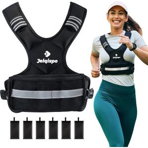 Adjustable Weighted Vest for Men and Women 20-32lb Vest with 6 Ironsand Weights, Adjustable Body Weight Vest Exercise Set for Strength Training,Cardio,Running, Walking