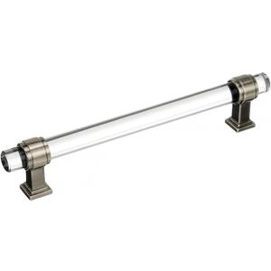 Amerock | Cabinet Pull | Clear/Gunmetal | 6-5/16 inch (160 mm) Center to Center | Glacio | 1 Pack | Drawer Pull | Drawer Handle | Cabinet Hardware