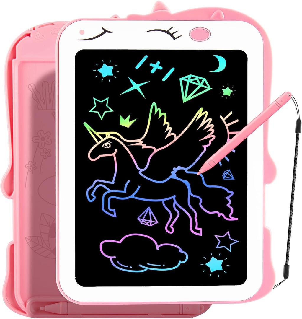 LCD Writing Tablet for Kids, Unicorn Girl Toys, Toddlers Toys Drawing Board, Educational Doodle Pad Kid Toy for 3 4 5 6 7 8 Year Old Girls Boys Easter Birthday Party Xmas Gift, 8.5inch (Pink)