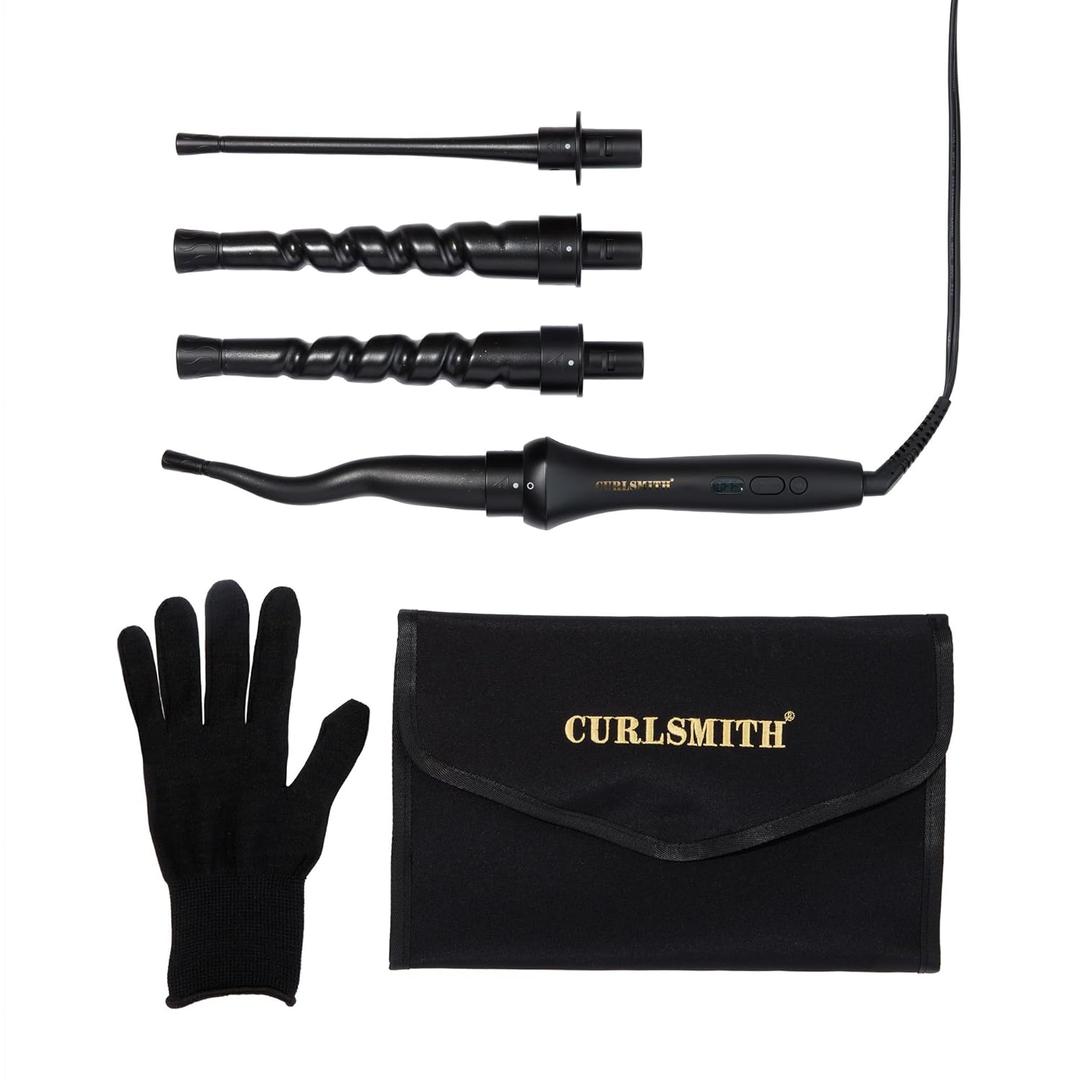 Curlsmith Defrizzion Curl Reviving Wand - Revives & Defines Curls, Dry Styling with Minimal Heat & 4 Different Attachments - For All Curls, Coils & Waves