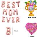 Mother's Day Balloon Garland, 170pcs Balloon Arch with Best Mom Ever Foil Balloon for Happy Mother's Day Party Supplies Birthday Decorations