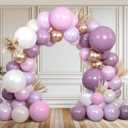 Dusty Purple and Pink Balloon Arch Kit  Double Stuffed Lavender, Pastel Pink, Lilac, Pearl White and Champagne Gold Balloons for Birthday, Baby Shower, Wedding, Bridal Shower Decorations