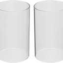 PATIKIL 3"x4" Open Ended Glass Candle Holders, 2Pcs High Borosilicate Glass Chimney Clear Glass Cylinder Candleholder for Candles Table Centerpiece