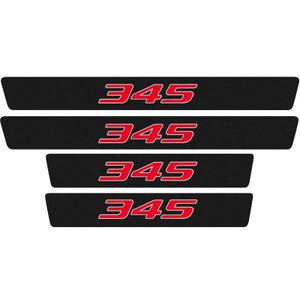 4 Pieces/Set, Compatible for Dodge Charger Challenger Chrys 300c Door Sill Plate Protectors, Carbon Fiber Vinyl Car Door Sill Decorative Scuff Plate