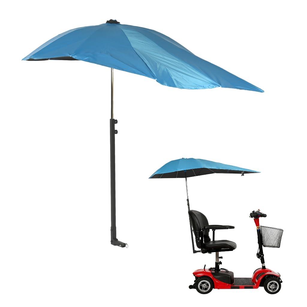Sunshade Canopy for Mobility Scooters, Adjustable Height Sun & Rain Protection Umbrella, Foldable Scooter Canopy Works with Scooters/Power Chairs Equipped 1" x 1" Hitch Receiver