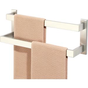 Alise 16 Inch Double Towel Bars for Bathroom Wall Mount,Towel Holder Double Towel Racks for Bathroom Lavatory,SUS304 Stainless Steel Towel Rail Towel Hanger for Walls,Brushed Nickel