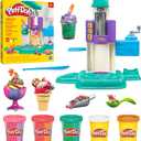 Play-Doh Rainbow Swirl Ice Cream Playset with 7 Pretend Play Kitchen Accessories, Arts and Crafts Toys for 3 Year Old Girls and Boys and Up