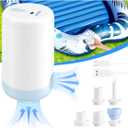 Portable Mini Air Pump for Inflatables, 2000mAh USB-C Rechargeable Electric Inflator Air Pump with 5 Nozzles, 4KPa Ultra-Fast Inflation/Deflation Tiny Air Pumps for Pool Floats, Air Mattress
