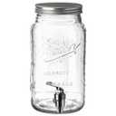 Mason Craft & More 4L Clear Glass Drink Dispenser w/ Metal Lid