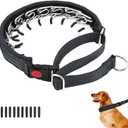 Martingale No Pull Dog Collar for Large Medium Small Dogs, Heavy Duty Nylon Reflective Adjustable Anti Pull Slip Collar with Buckle for Training Walking M Black Black