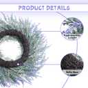 Summer Wreath Lavender Purple Summer Wreath for Front Door, 22Inch Artificial All Seasons Lavender Wreaths for Indoor Outdoor Outside Wall Window Porch Rustic Home Farmhouse Decorations