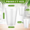 Jingmore 500 Pcs Frosted Plastic Cups Bulk - 14 oz Disposable Clear Drinking Frosted Cups for Stadium Events Home, Party, Birthday Supplies