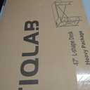 TIQLAB L-Shaped Computer Desk with Power Outlets - Reversible Shelves, 47 Inch Gaming & Study Desk in Beige