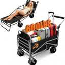 Heavy Duty Folding Wagon Cart 660 lb Capacity, 3-in-1 Collapsible Utility Wagon with Adjustable Handle and All-Terrain Wheels for Camping, Beach, Grocery, Outdoor Use