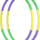2 Pack Color Hoop - Size & Length Adjustable, Plastic Toys for Kids & Party Games, Gymnastics & Dog Agility Equipment, Christmas Wreath