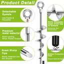Fabulas Ground Anchors Screw in, 18 Inch Ground Anchors Heavy Duty Metal Earth Auger Anchors Trampoline Stakes Kit High Wind for Swing Set Shed Rv Canopy Gazebo Mobile Home Tree Playground Dog, 4 Pack
