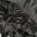 Women's Satin V-Neck Blouse Long Sleeve Button Down Shirt Business Casual Loose Fit Work Top (X-Large, Black)