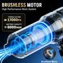 Handheld Vacuum Cordless, 17000PA High Power Car Vacuum Portable Cordless, Brushless Motor with Digital Display, Car Vacuum Cleaner for Office Desk Home Kitchen Car Pet Hair