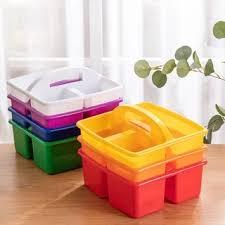 Hoteam 10 Pcs Flat Storage Organizer Tray Bin Letter Size Paper Tray for Classroom Plastic Stackable File Organizer for School Office Teacher Book Organization Multicolor, 13.78 x 9.84 x 3.15 Inch