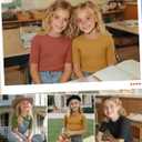 4 Pack Girls Soft Shirts | Short Sleeve, Ribbed, Slim Fit Tops, Crewneck, Cute, Casual, Basic Tee Shirts, Summer, Stretchy, Daily School Wear