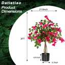 3FT Artificial Bougainvillea Tree, Faux Potted Flowering Plant with Lush Pink Blooms, UV Resistant Indoor Outdoor Artificial Tree for Living Room, Patio, Office, Porch Decoration