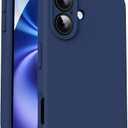 Supdeal Liquid Silicone Case for iPhone 16 Plus - [Camera All-Round Protection] [Soft Microfiber Lining Anti-Scratch] 4 Layer Full Covered Shockproof Gel Rubber Phone Case Cover, 6.7", Navy Blue