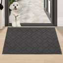 COSY HOMEER Door Mat Indoor Entrance, Non-Slip Absorbent Doormat for Front Door, Low-Profile Entryway Mat for Dirty Paws, Washable Dirt Trapper Mats (24"x36", Dark Grey)