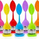 Bekith 7 Pack Silicone Tea Infuser, Cute Loose Leaf Tea Steeper, Fine Mesh Tea Strainer with Drip Tray, Stainless Steel Tea Filter Ball Tea Diffuser Steeper for Cup Mug