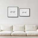 Framed Neutral Abstract Wall Art Set of 2 Bedroom, Minimalist Mid Century Modern Brown Canvas Artwork for Walls, Contemporary Print Earth Tone Wall Decor for Living Room Home Office, 24x24 & 24x18 In