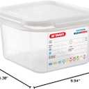 Araven Airtight Container, Food Pan with Lid for Storage in Kitchen and Restaurant, 1/6 GN 4" Deep, 6 Count, Clear, 1.9 Quart