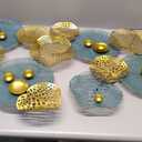 Brogana Large Modern Metal Wall Sculptures, Boho Lotus Leaf Metal Wall Decoration, 3D Stacked Flower Wall Art Décor, for Study Living Room Bedroom