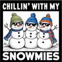 Family Chillin with My Snowmies Vibrant Cartoon Wall Decal Decoration Christmas Snowman Friends Cute Cool Sunglasses Holiday Gift Lasts Years and Easily Removable - Size: 20 in(W) x 20 in(H)