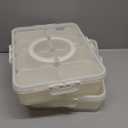 Mfacoy Snackle Box Container, 2 Pack Divided Serving Tray with Lid and Handle, Snack Box Charcuterie Container for Portable Snack Platters, Clear Organizer for Candy, Fruits, Travel, Party, Picnic