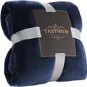 TASTHROW Large Flannel Fleece Throw Blanket, 90108 Inch - Cozy Lightweight Thick Blanket - All Seasons Suitable for Women, Men and Kids (Navy)