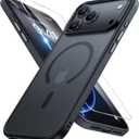 Miracase Magnetic for iPhone 17 Pro Case 6.3" with Screen Protector, [Compatible with MagSafe] Military-Grade Protection, Anti-Fingerprint, Slim Thin Phone Case for iPhone 17 Pro Cover, Black