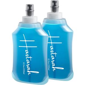 Flexible Running Bottle - Two Pack: 8.5oz, Foldable, BPA/PVC Free, Perfect for Hydration Pack, Running Vest - Ideal for Jogging, Hiking & Travel