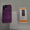 for iPhone 16 Pro Max Wallet Case with Camera Cover, Built-in Card Holder (4-5 Cards) & Military Grade Protection, Heavy Duty Women Men Protective Phone Case for iPhone 16 Pro Max, Dark Purple