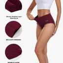 coskefy Women's High Waisted Cotton Underwear Soft Breathable Panties Stretch Briefs Ladies Panties 5 Pack (S)