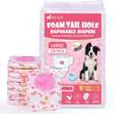 Pet Soft Disposable Dog Diapers - Female Dog Diapers with Adjustable Foam Tail Hole, Ultra Protection Puppy & Cat Diapers Wetness Indicator for Dogs in Heat or Incontinence, 20pcs (L,Red)