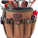 IRONLAND Bucket Tool Organizer Fit 5 Gallon Bucket, 14 Pockets, Bucket Tool Caddy Organization for Garden, Construction, Carpenter, Electrician, Builder Brown