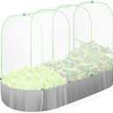 UNIFAMILY 5 x 2 x 1 FT Fabric Raised Garden Bed Kit with Greenhouse Hoops and Garden Mesh Netting, Raised Garden Bed with Cover and Frame, Raised Garden Bed Netting and Garden Hoop