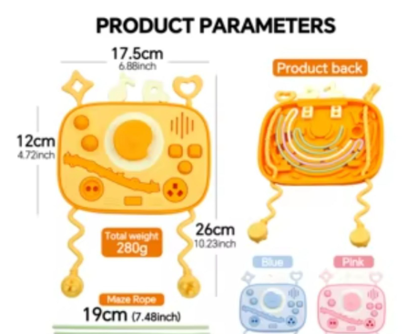 Montessori Busy Board for 1 Year Old, Busy Board, Baby Sensory Board Toddler Travel Toys for Kids Preschool Learning Activities Boys & Girls Birthday (Orange) 