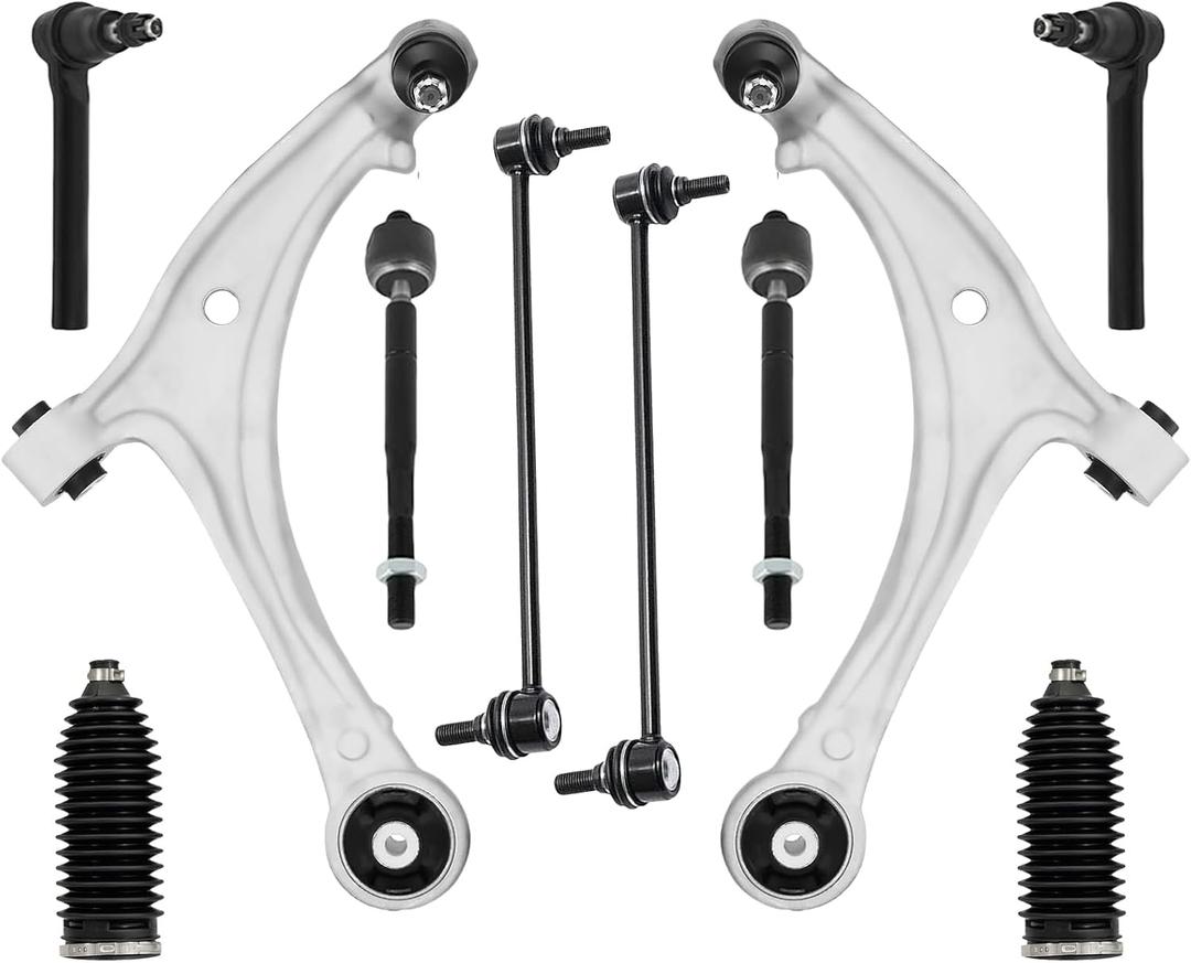 DYZJKWJW 10PCS Front Suspension Kit for 2011-2017 Honda Odyssey – Lower Control Arms w/Ball Joints, Sway Bar Links & Tie Rod Ends