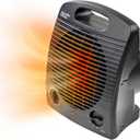 Comfort Zone Indoor Space Heater, Portable, Fan Forced, Electric, Adjustable Thermostat, Overheat Sensor, Safety Tip-Over Switch, & Stay Cool Housing, Ideal for Home, Bedroom, Office, 1,500W, CZ35EBK (Black)