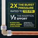 SharkBite Max 1/2 x 3/8 Inch Compression Straight Stop Valve, Quarter Turn, Push to Connect Brass Plumbing Fitting, PEX Pipe, Copper, CPVC, PE-RT, HDPE, UR23037