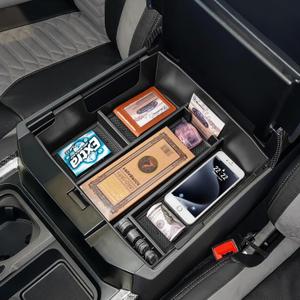 RUNROAD Center Console Organizer Tray Compatible with 2023 2024 2025 2026 Ford F250 F350 F450 F550 Accessories, Armrest Storage Organizer F250 Accessories Dividers (Full Console w/Bucket Seats ONLY)