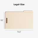 Smead Fastener File Folder, 2 Fasteners, Reinforced 1/3- Cut Tab, Legal Size, Manila, 50 Per Box
