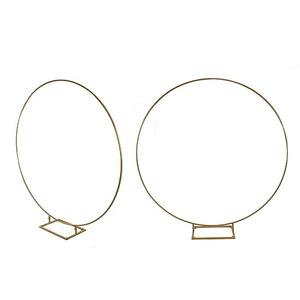 Round Backdrop Stand, Stable Circle Balloon Arch Frame, Stable Iron Circle Arch Kit, Stable Enlarged Base Iron Circle Arch Frame for Wedding Party Lawn Decoration Gold. with backdrops blankets.