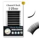 2 x CharmO'clock Lash Extension Cashmere Lashes CC Curl 0.05mm 11mm Length Medium Volume Lash Trays Super Matte Black Individual Eyelash Extensions Professional Grade(CC 0.05 11mm)